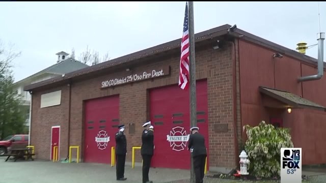 Oso slide flag ceremony