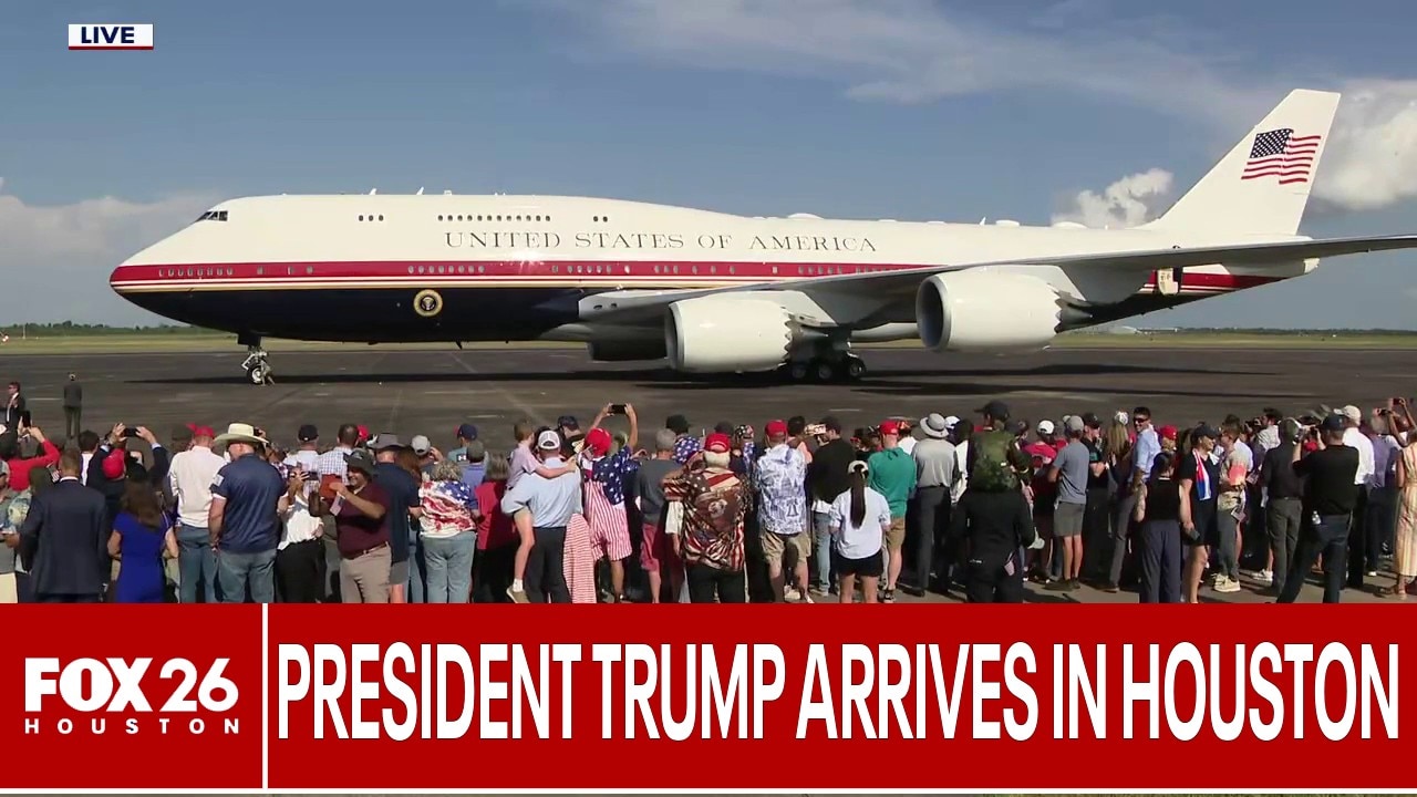 President Trump arrives in Houston for Thursday private fundraiser, NASA event