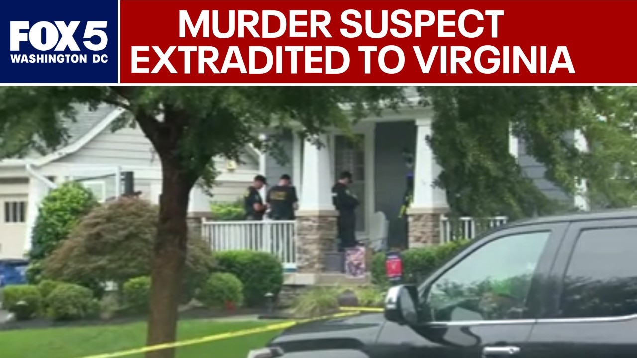 Husband accused of killing wife extradited to Virginia on day of her funeral