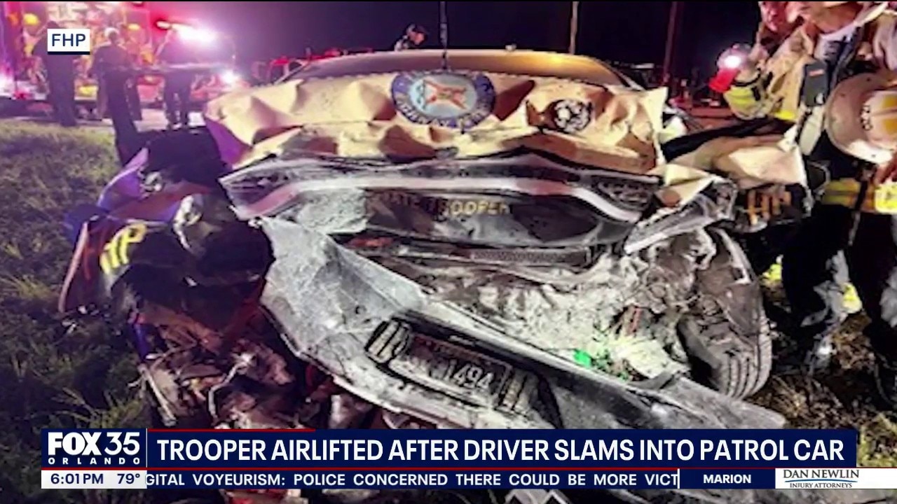 Trooper airlifted after truck rams into patrol car