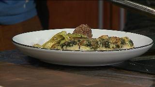 Chef Feker wraps up his cod dish