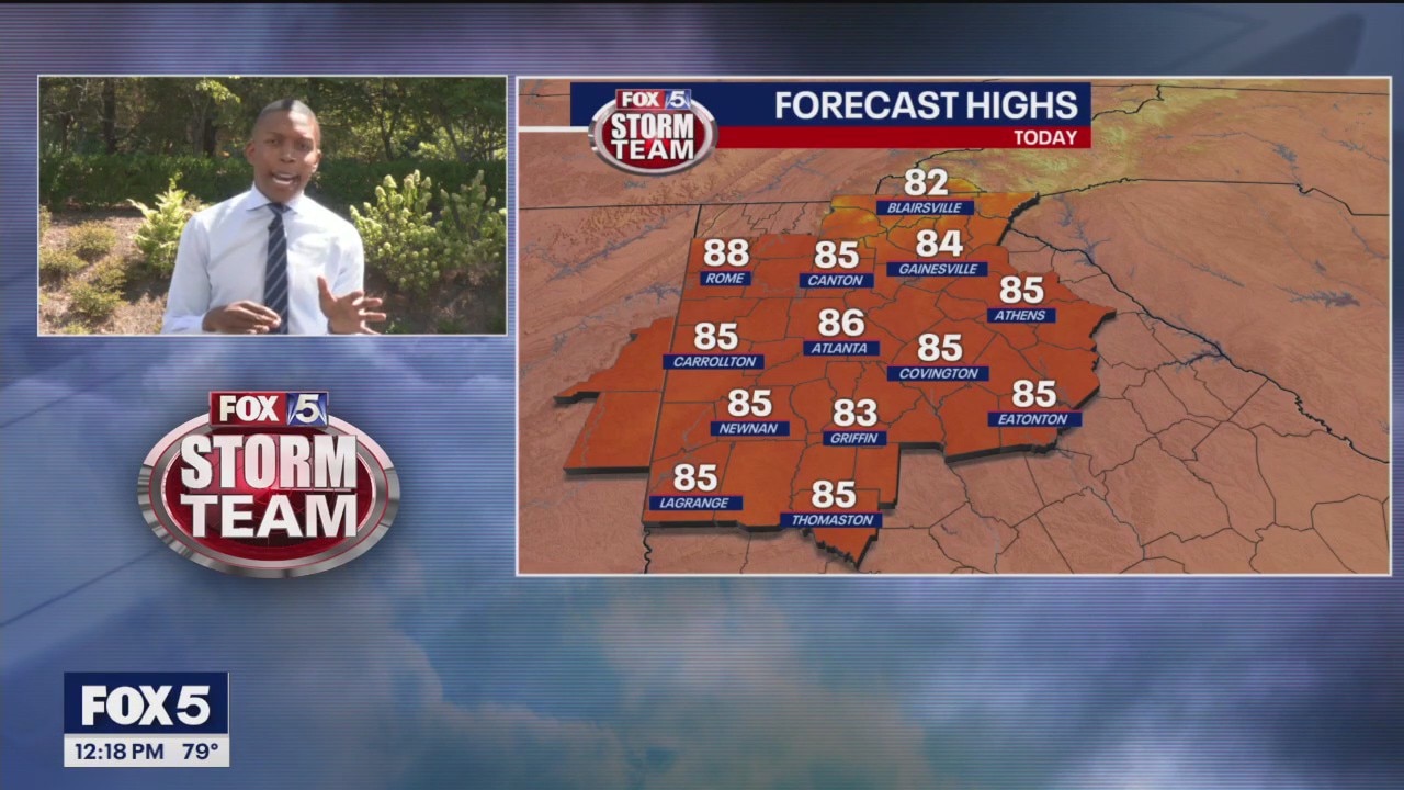 Monday midday weather forecast