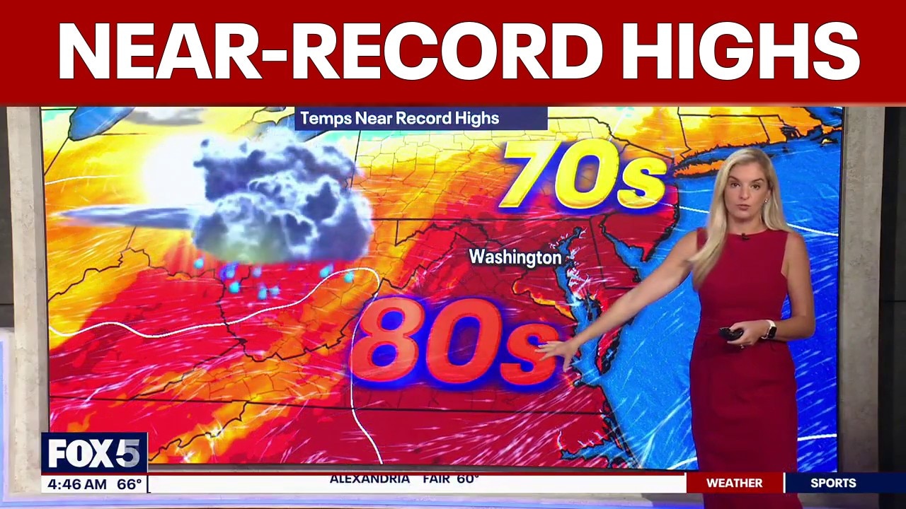 DC weather: Near-record highs Wednesday ahead of possible evening showers and thunderstorms