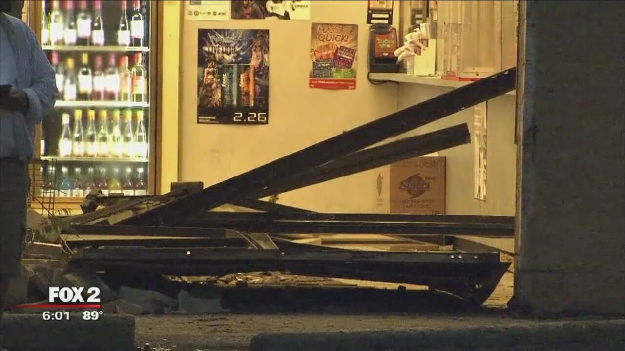 Pickup truck thieves crash through walls of 2 more Detroit party stores