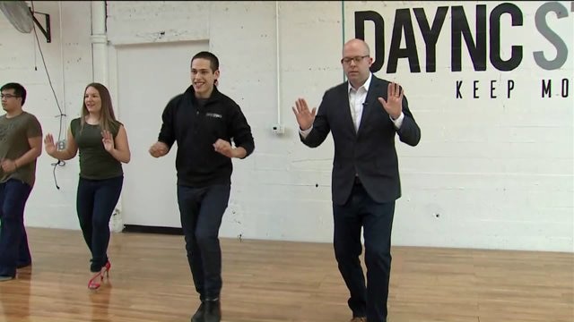 Kramp learns to Salsa dance at Daync Studio