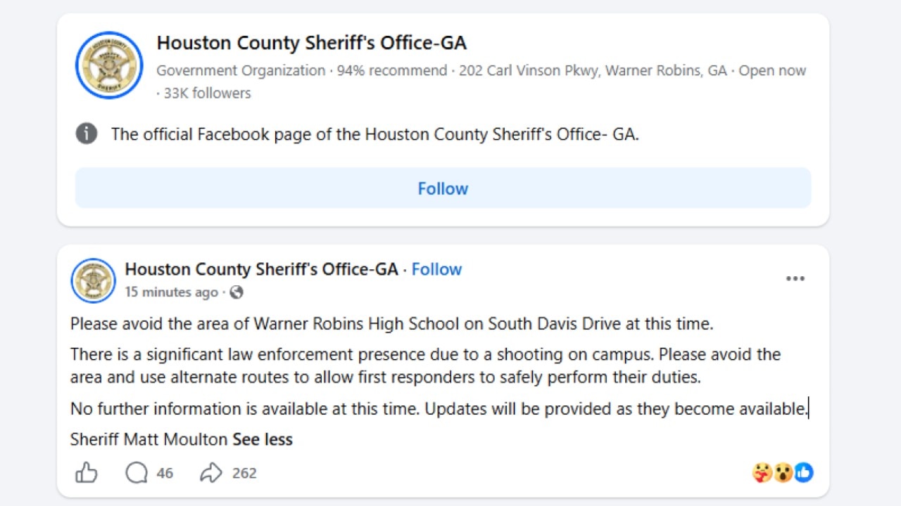 BREAKING: Shooting at Warner Robins High School