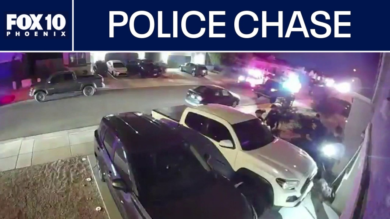 Armed robbery and police chase ends in crash in neighborhood