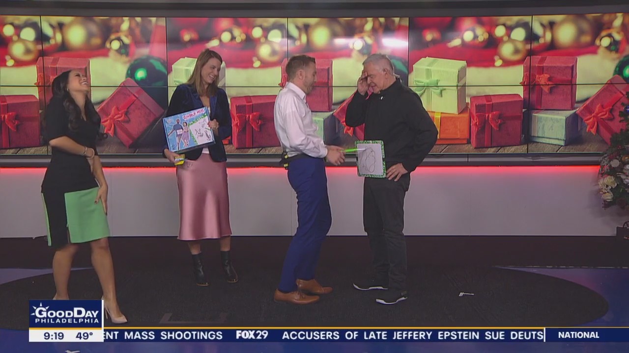 It's all in the hips: Mike and Drew draw with no hands in hilarious new game