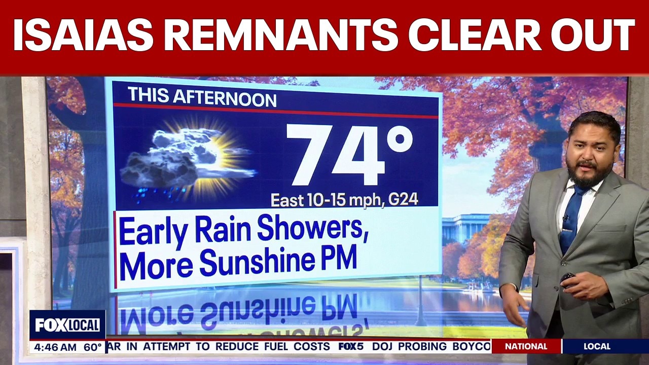 DC weather: Monday rain, wet commute as Hurricane Isaias remnants clear out