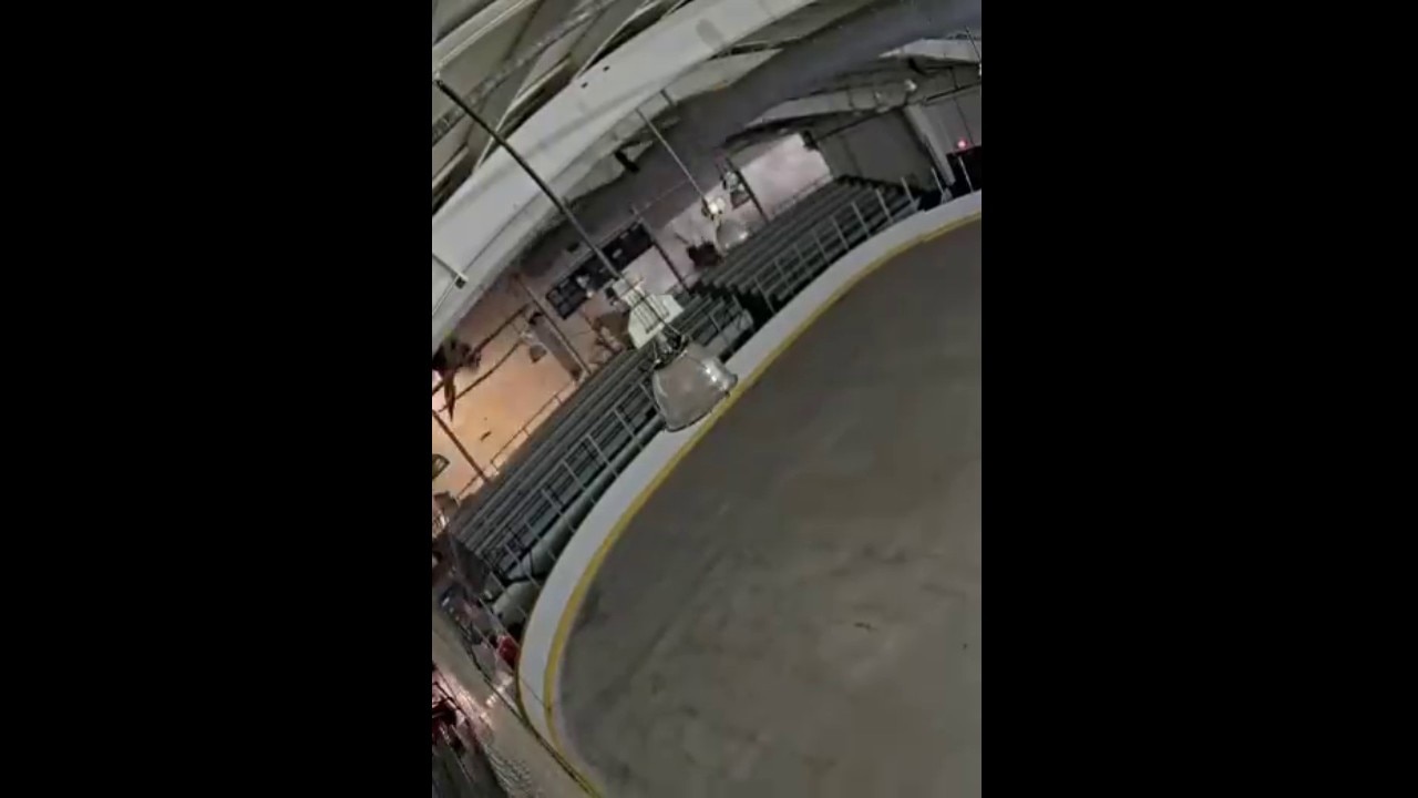 Wall torn off at Veterans Memorial Park Ice Arena in Ann Arbor