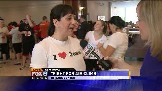 Last-minute preps for the Fight for Air Climb