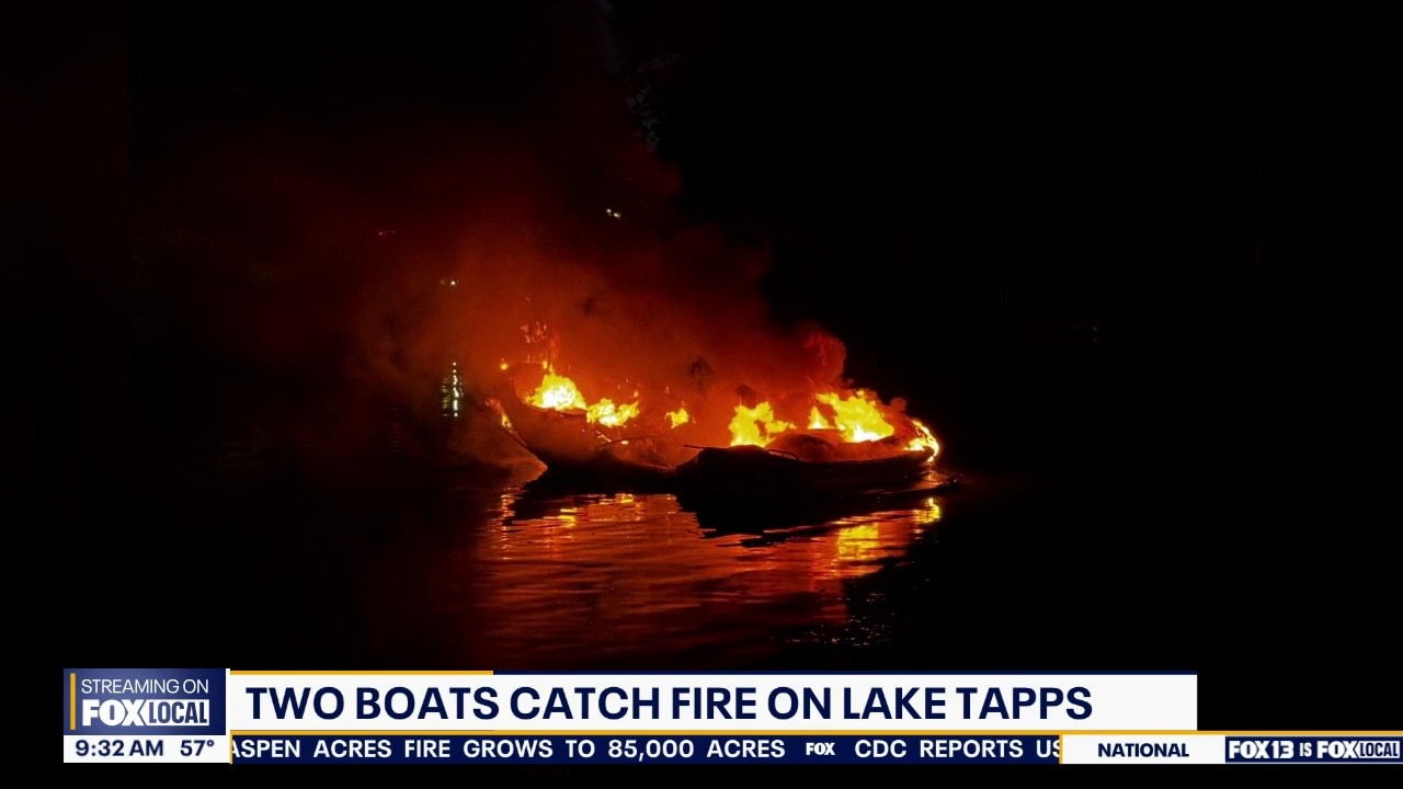 Fireworks spark massive boat fire on Lake Tapps
