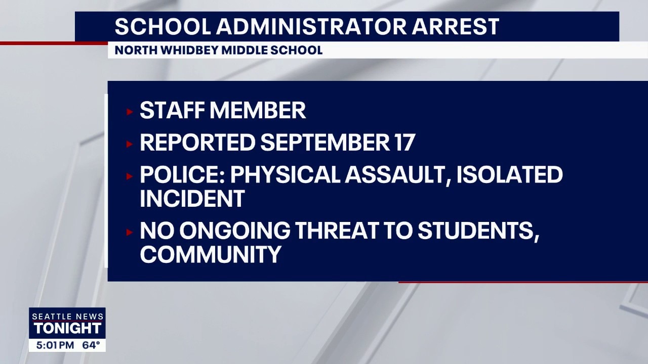 North Whidbey Middle School administrator arrested, accused of assaulting student