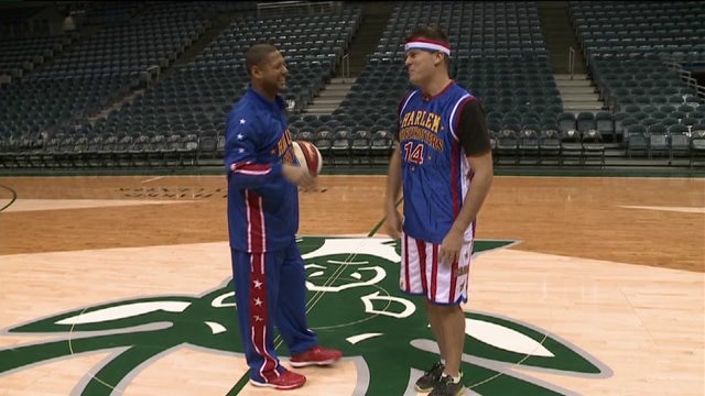Chip dons the Globetrotter uniform