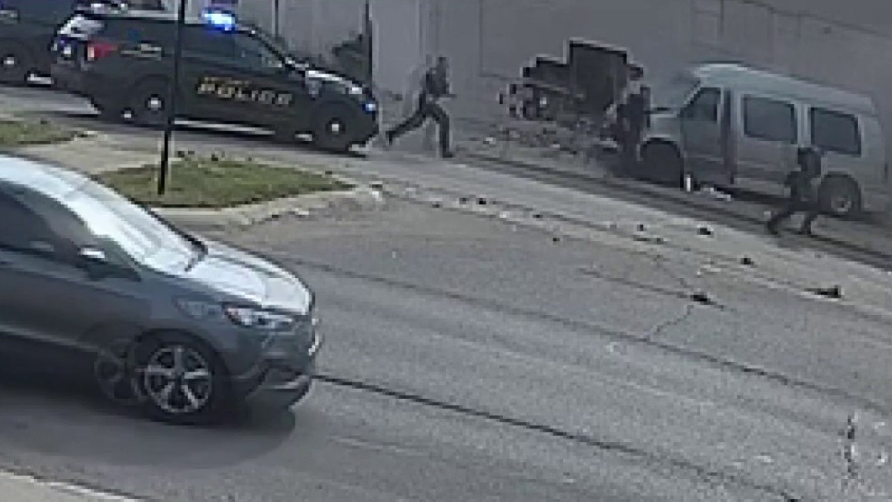 Wild crash after carjacking suspect flees police