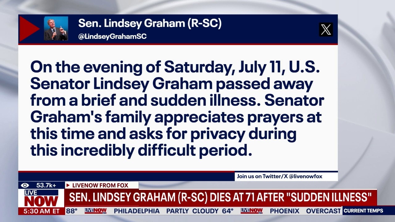 Trump reacts to Senator Lindsey Graham's death