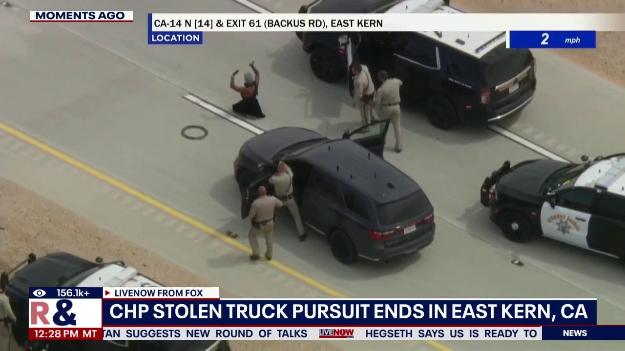 CHP pursuit of stolen work truck ends with arrest