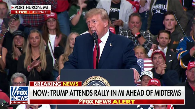 Trump calls out ‘paid protester’ at Michigan rally: ‘Get him out of here’