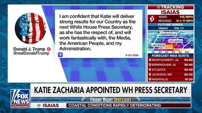 Katie Zacharia appointed as White House press secretary