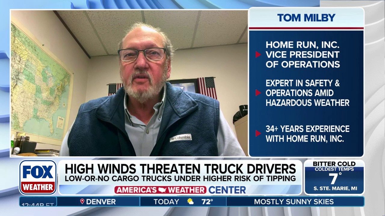 High wind storms pose a risk of tipping trucks