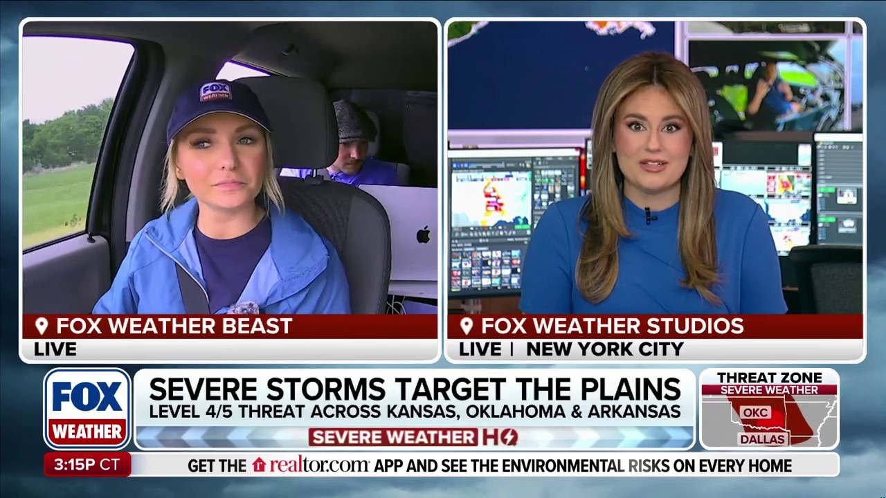 Dangerous level 4 out 5 severe storm threat issued across Kansas, Oklahoma and Arkansas