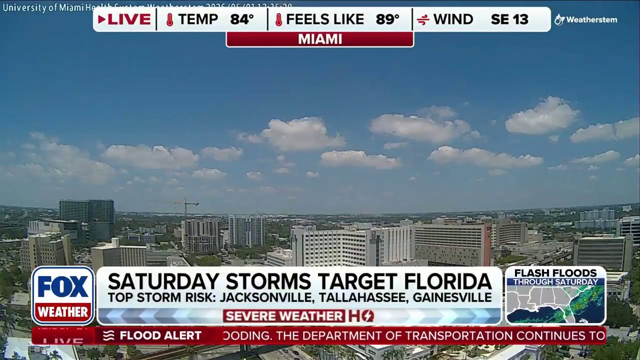 Saturday storms threatening Miami Grand Prix with lightning and heavy rain 