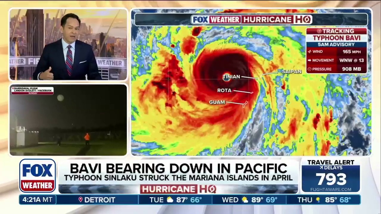 Watch Super Typhoon Bavi batters Mariana Islands with 100+ mph wind ...