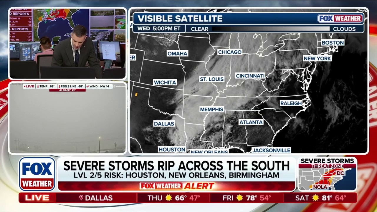 Severe weather continues as the same storm system moves east toward the Ohio Valley and Mid-Atlantic