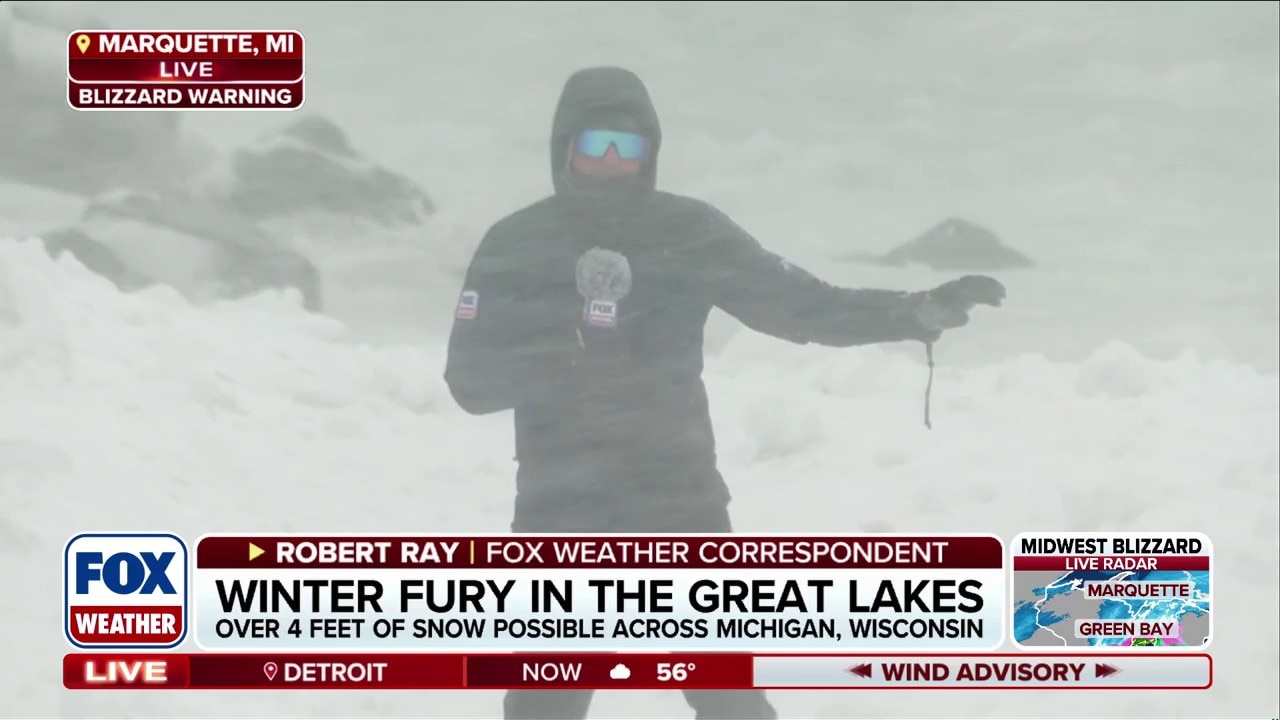 Monstrous blizzard bomb cyclone slams the Great Lakes with heavy snow, whiteout conditions