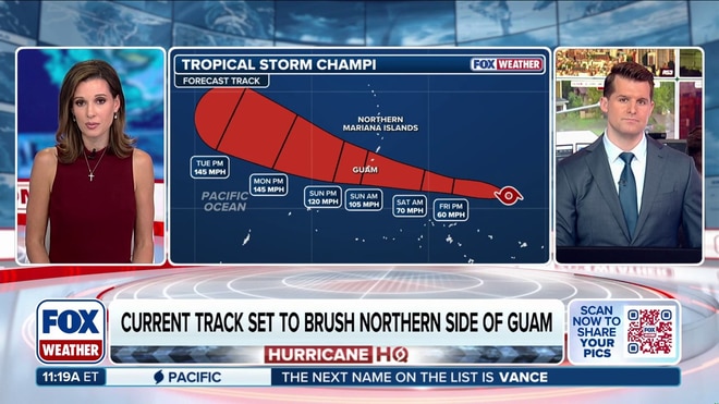 Monster storms brewing in the Pacific as Champi eyes rare Guam landfall while Trudy targets Mexico