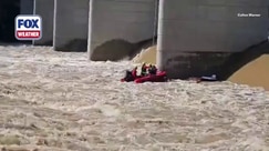WATCH: Water rescue boat capsizes during rescue mission on raging Missouri river, injuring three