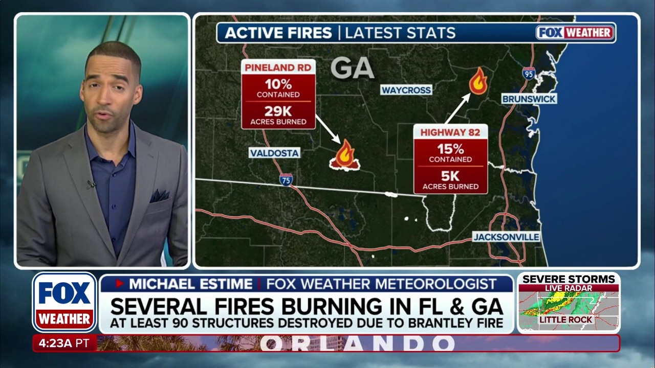 Wildfires rage across Georgia and Florida, sparking air quality concerns amid historic drought