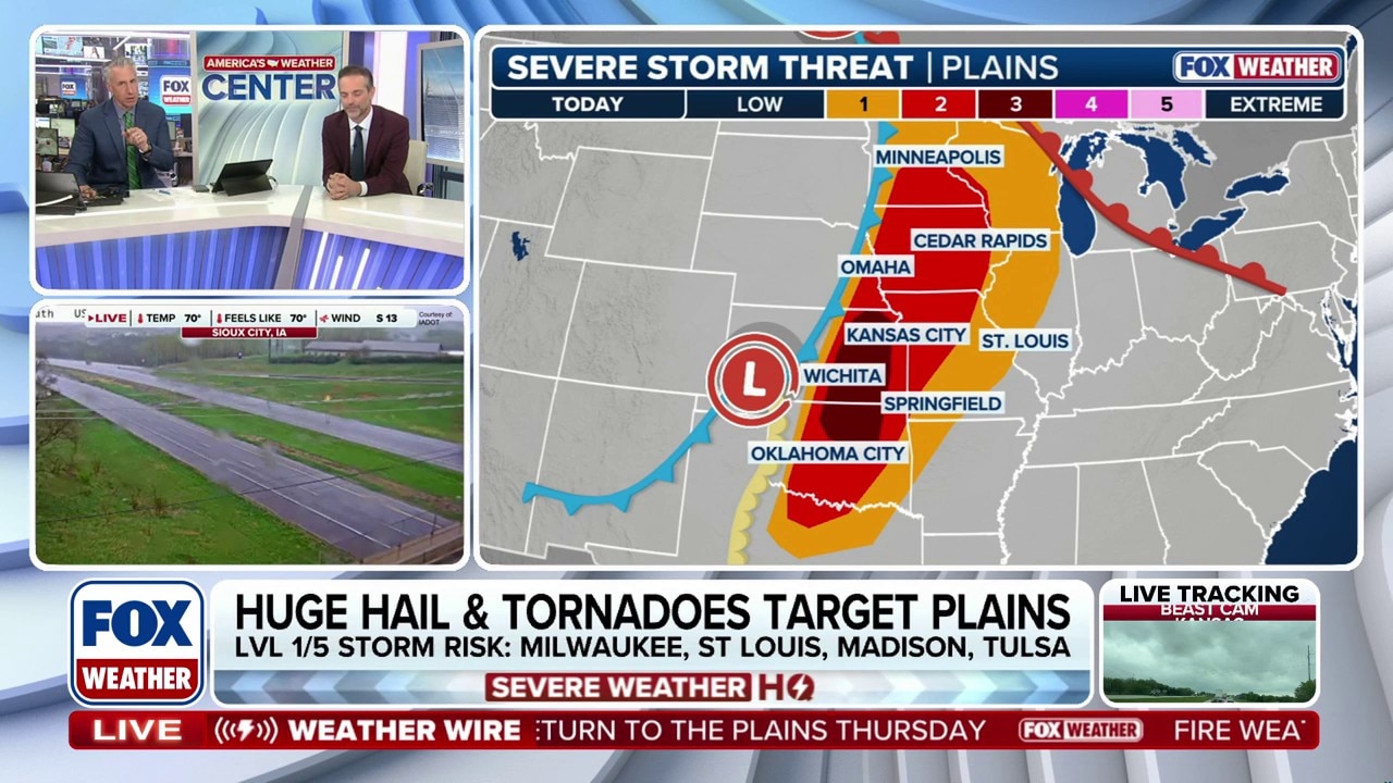 Severe storms bring tornado, hail threat to Midwest