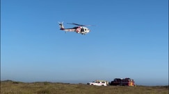 Helicopter airlifts a victim amid fatal ocean incident  
