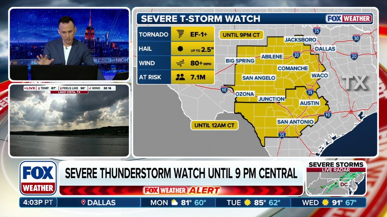 Round of severe storms with large hail slam Texas, millions across South into tonight 