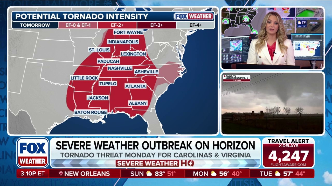 Watch Looming severe weather possible for Sunday and Monday across ...
