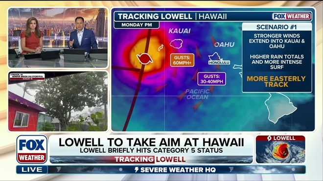 Major Hurricane Lowell poised for dramatic turn toward Hawaii, threatening dangerous impacts