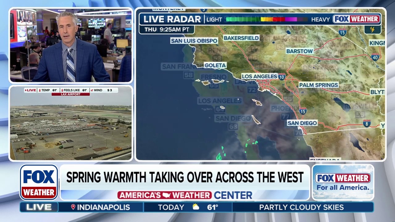 Spring warmth holds on out West in several cities 
