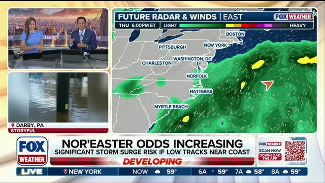 Coastal flood and wind threats begin to escalate ahead of first fall nor'easter