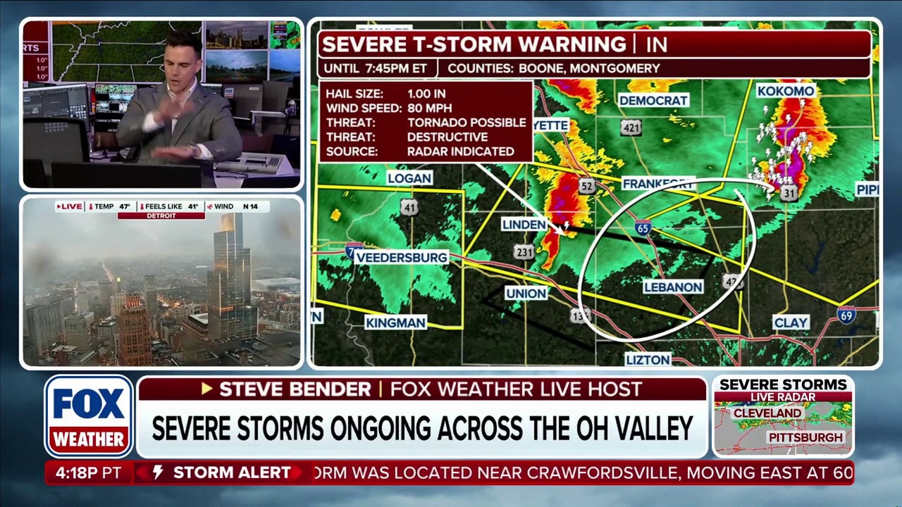 Severe storms ongoing across the Ohio Valley