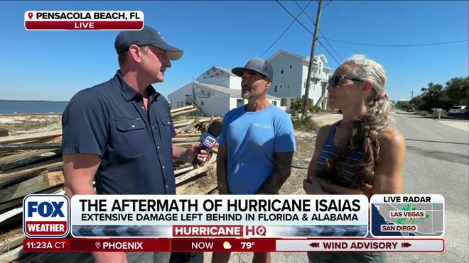 Pensacola Beach residents spending the weekend cleaning up following Hurricane Isaias' damage to Florida