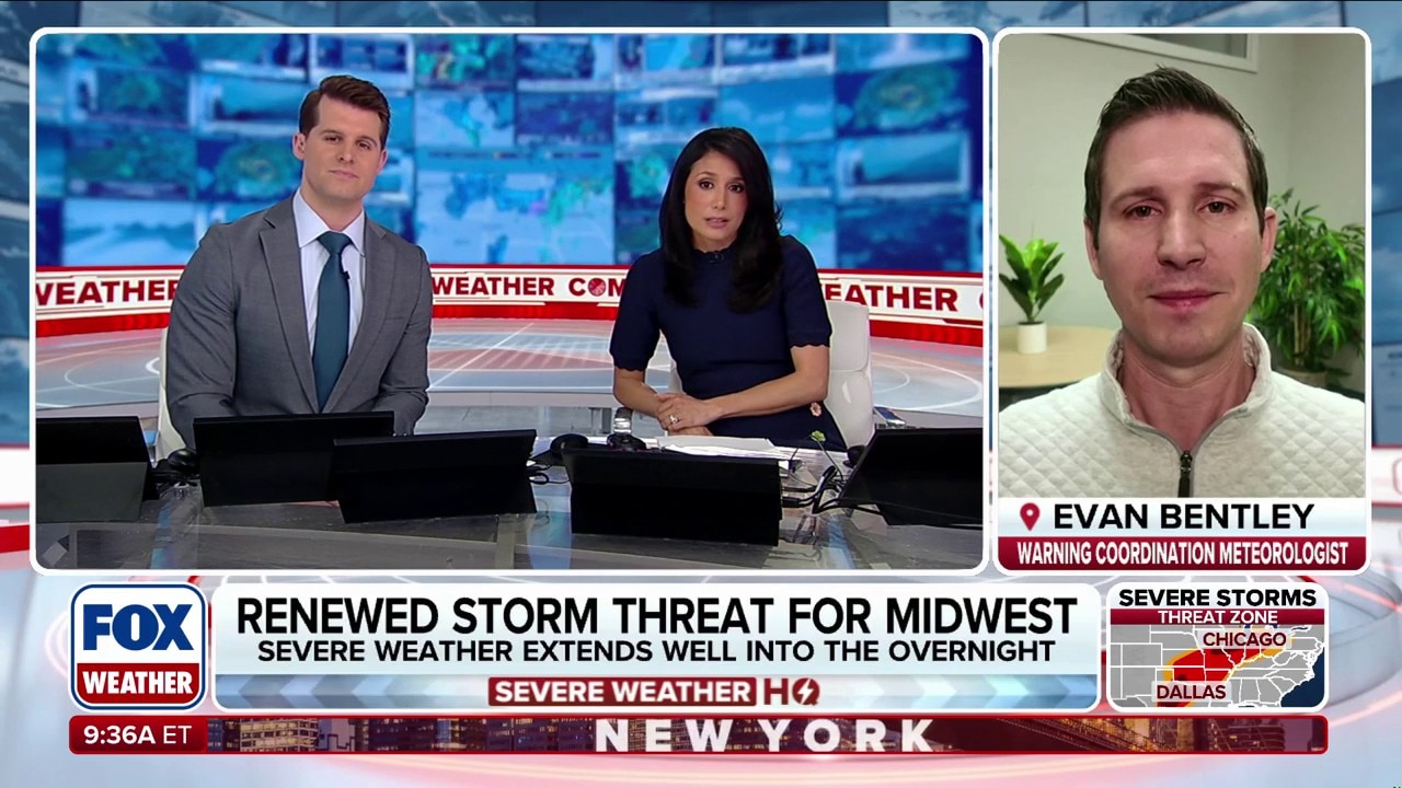 Storm Prediction Center warns of 'intense' Midwest tornado threat, large hail targeting the South