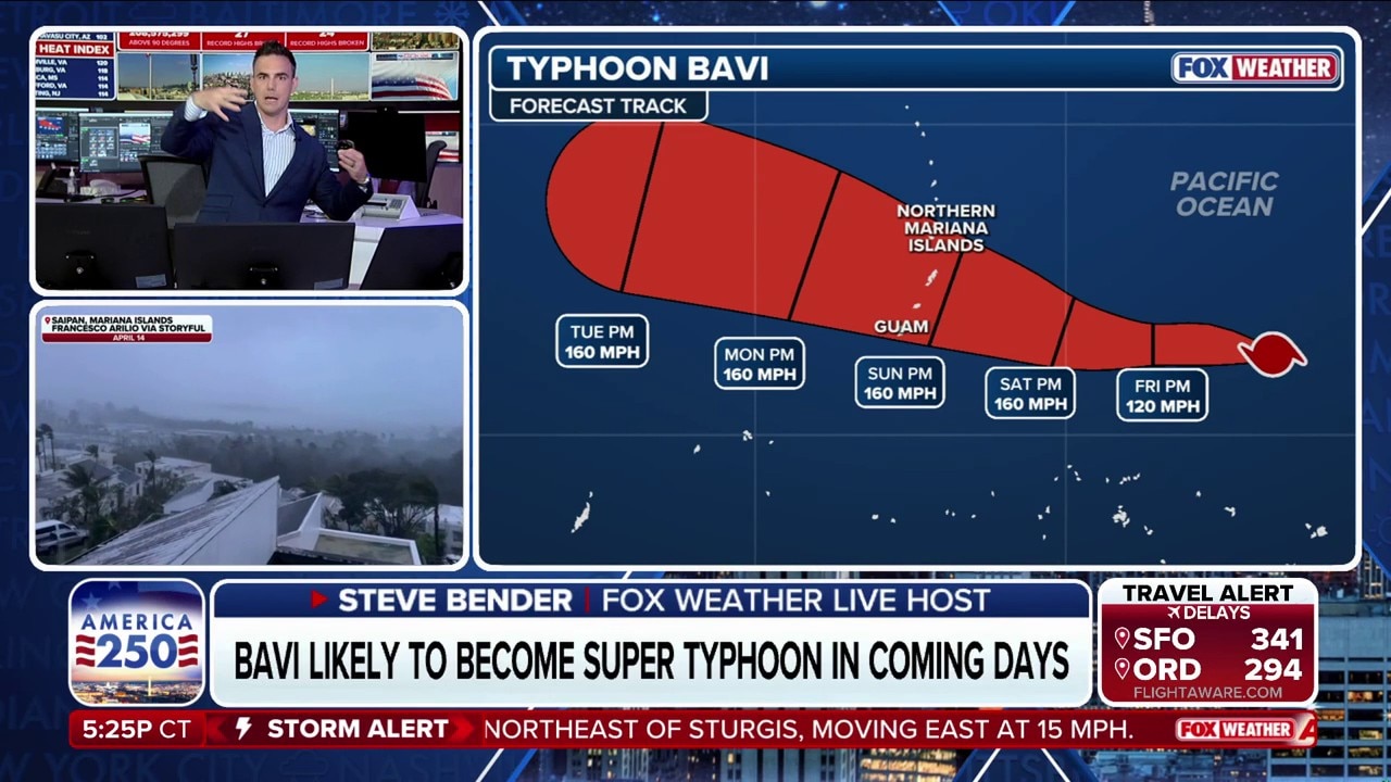 Watch Typhoon Bavi strengthens in western Pacific, threatening Guam and ...