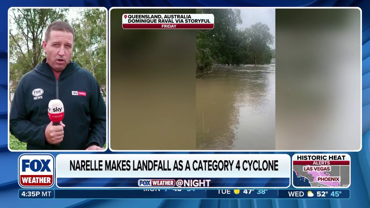 A powerful category 4 cyclone hits Australia unleashing damaging winds and flash flooding