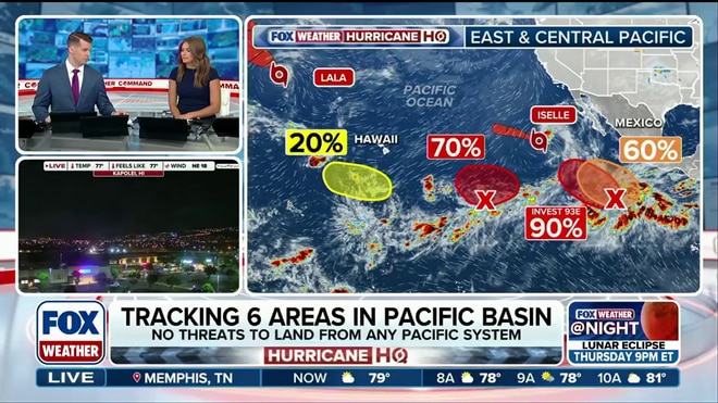 Pacific Basin firing up with two named storms and four areas to watch