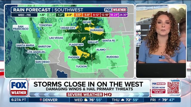Flooding rain and storms closing in on the West