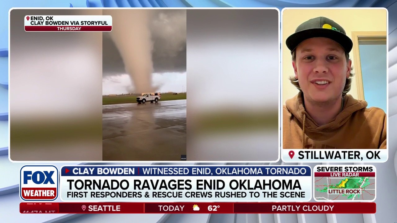 Tornado caught on camera tearing past a US Air Force Base