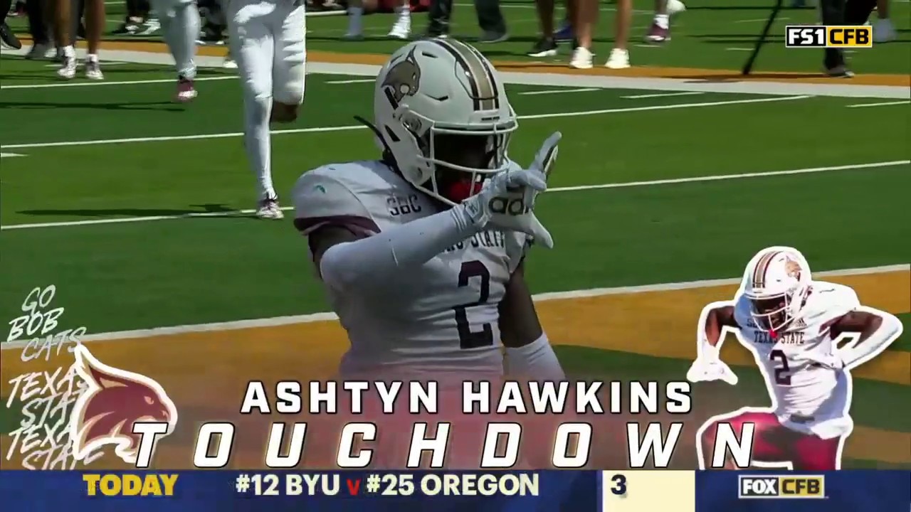 Texas State's Layne Hatcher finds Ashtyn Hawkins on a 14-yard TD pass