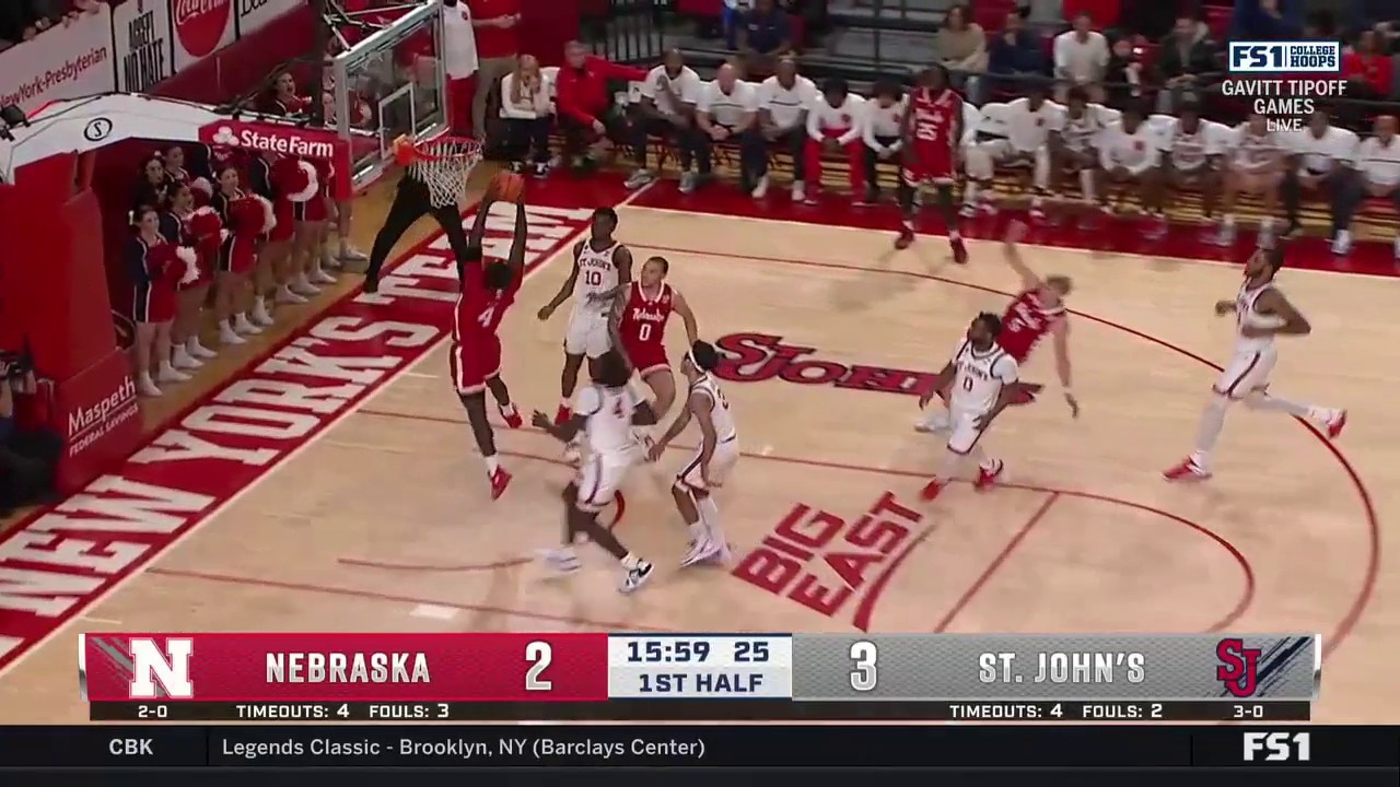 Nebraska's Juwan Gary throws down a MONSTER slam vs. St. John's