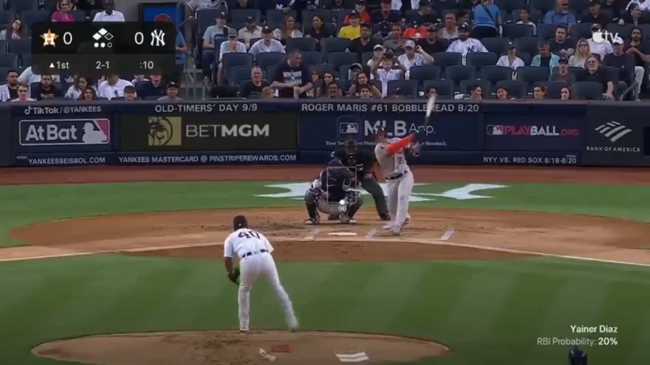 Yainer Diaz nails a three-run home run to get the Astros started against the Yankees